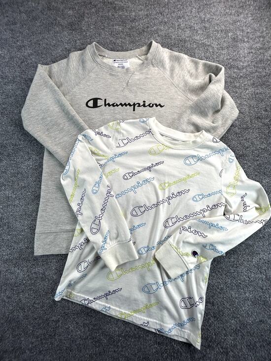 CHAMPIONS Dresses & Skirts - Champion Bundle Women's Medium Sweatshirt Long Sleeve Logo Shirt Gray